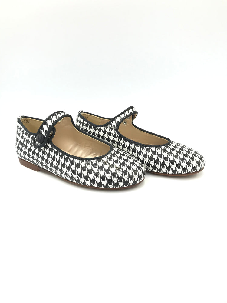 Papanatas Houndstooth Black White Mary Jane 6315AA