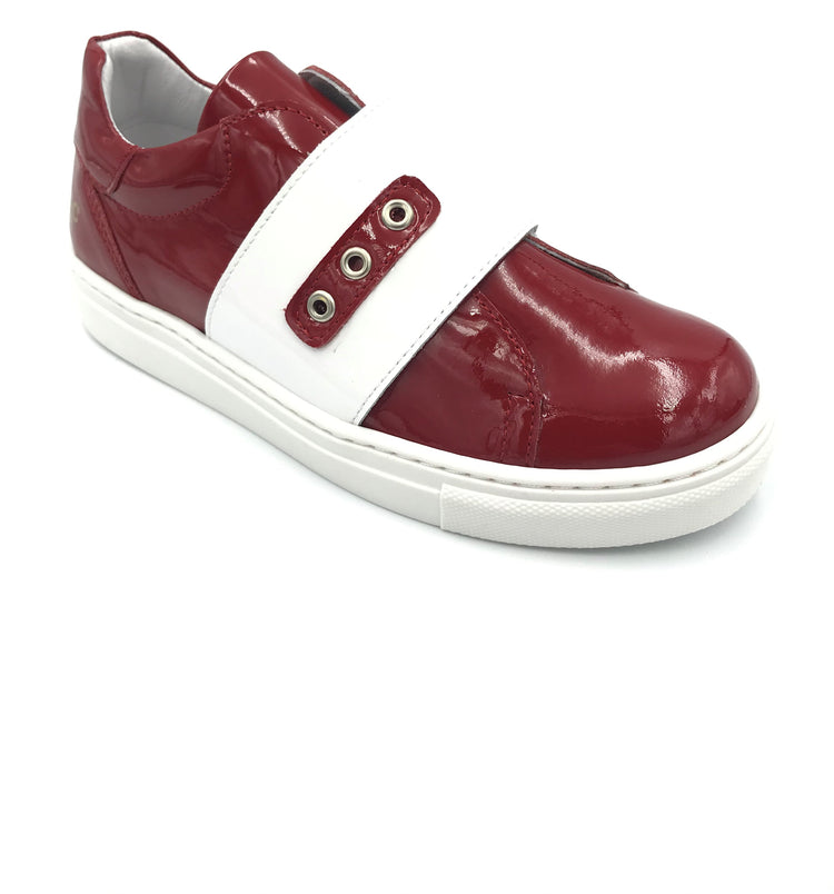 Blublonc Red Patent Velcro Sneaker A5011