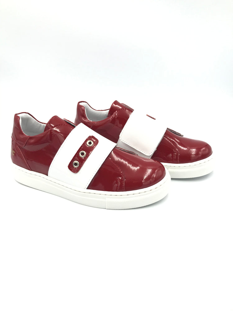 Blublonc Red Patent Velcro Sneaker A5011