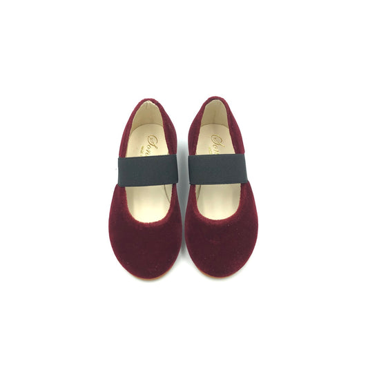 Sonatina Brooklyn Burgundy Velvet Elastic Mary Jane