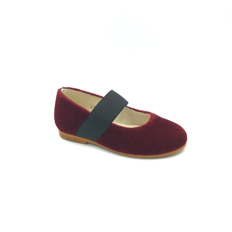 Sonatina Brooklyn Burgundy Velvet Elastic Mary Jane