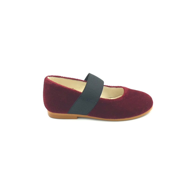 Sonatina Brooklyn Burgundy Velvet Elastic Mary Jane