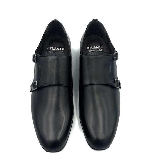 Atlanta Mocassin Black Double Monk Strap Dress Shoe 16226