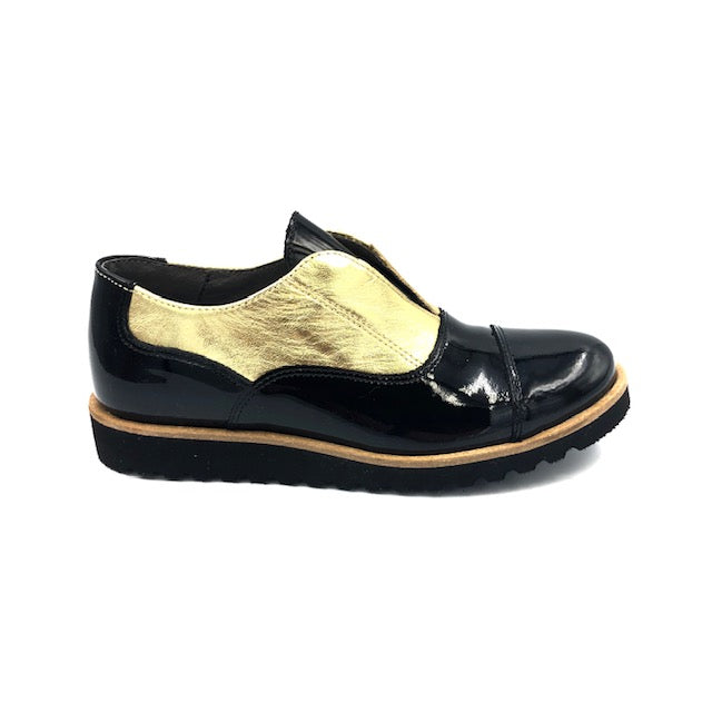 Blublonc Black Gold Patent Oxford 21301