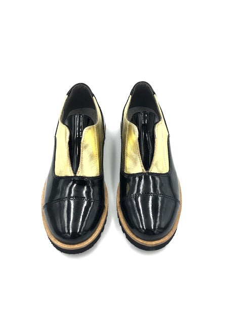 Blublonc Black Gold Patent Oxford 21301