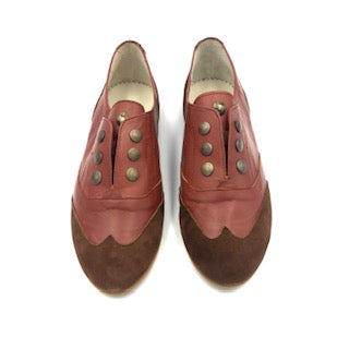 Belle Chiara Harold Rust Leather Suede Oxford