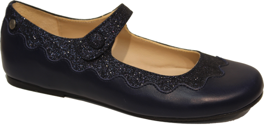 Manuela De Juan  Navy Leather Mary Jane S2496