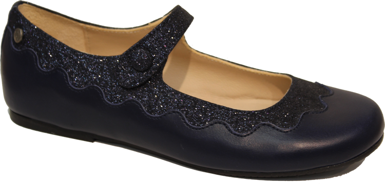 Manuela De Juan  Navy Leather Mary Jane S2496