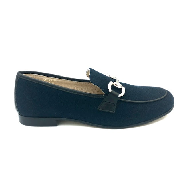 Hoo Navy Wool Chain Loafer 3076