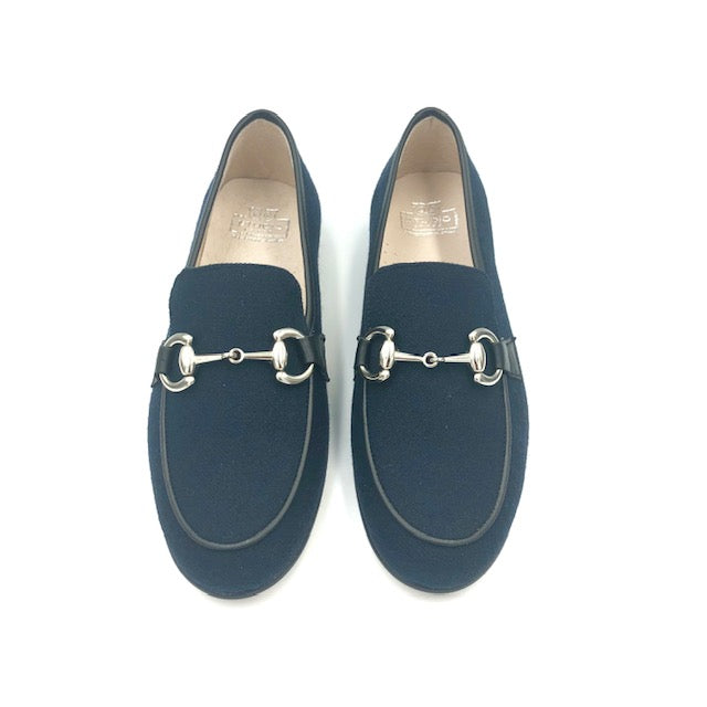 Hoo Navy Wool Chain Loafer 3076