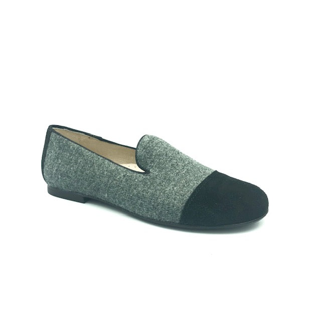 Hoo Grey Flannel Black Suede Dress Shoe 3062