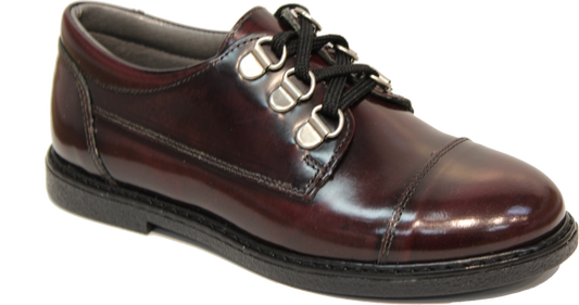 Blublonc Black Brushed Burgundy Patent Oxford 20937