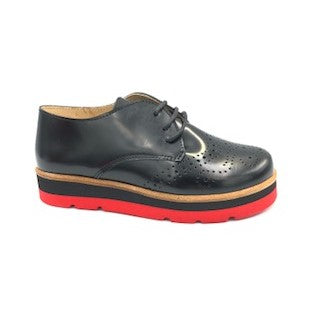 TNY Black Leather Red Sole Laced Oxford 14941