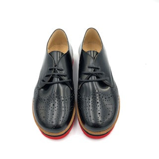 TNY Black Leather Red Sole Laced Oxford 14941