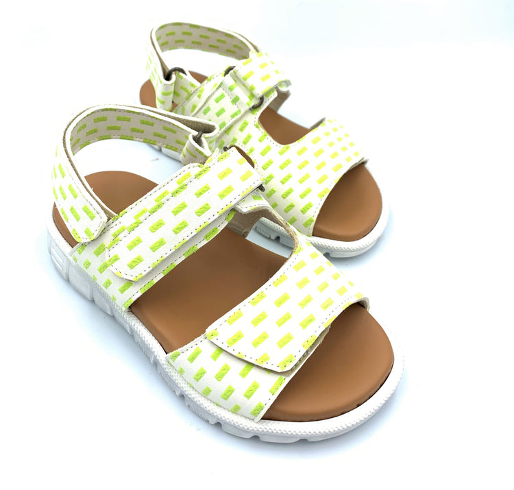 Pepe' Green White Velcro Sandal 272