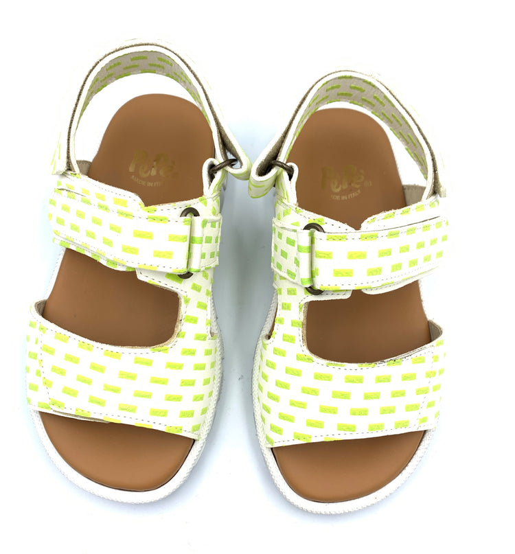 Pepe' Green White Velcro Sandal 272