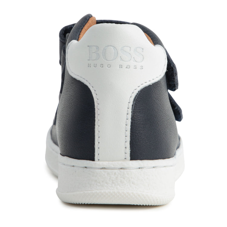 Hugo Boss Navy Blue High Top Velcro Trainers 9136 / 9220