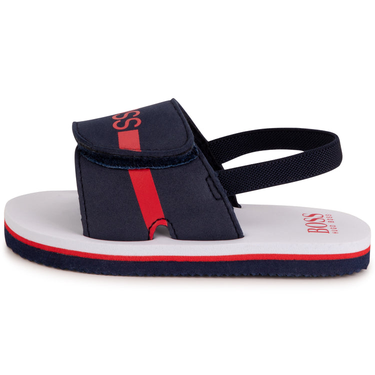 Hugo Boss Navy Red Logo Velcro Slipper J09167