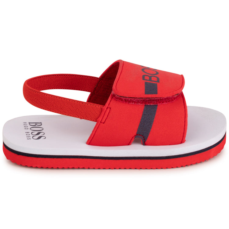 Hugo Boss Red Navy Logo Velcro Slipper J09167