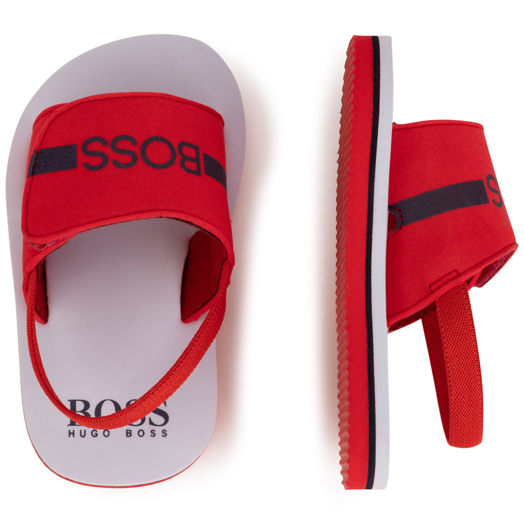 Hugo Boss Red Navy Logo Velcro Slipper J09167