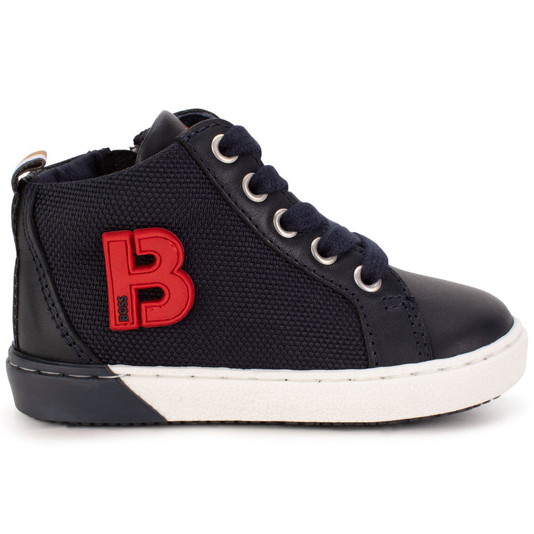 Hugo Boss Navy Red B High Top Sneaker J09181