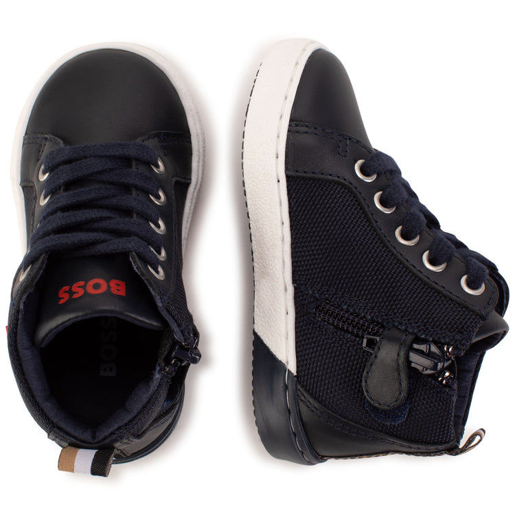 Hugo Boss Navy Red B High Top Sneaker J09181