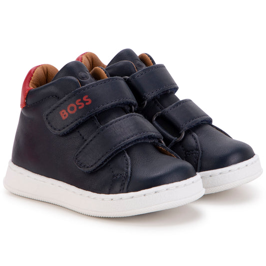 Hugo Boss Navy Red Velcro High Top Sneaker