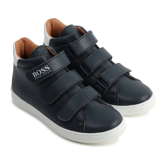 Hugo Boss Navy Blue High Top Velcro Trainers 9136 / 9220