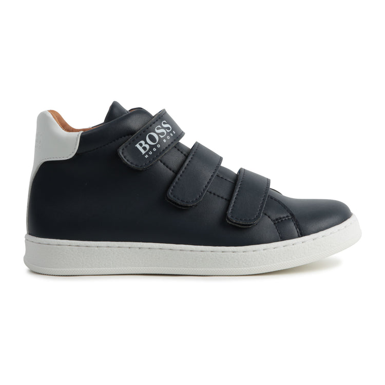 Hugo Boss Navy Blue High Top Velcro Trainers 9136 / 9220