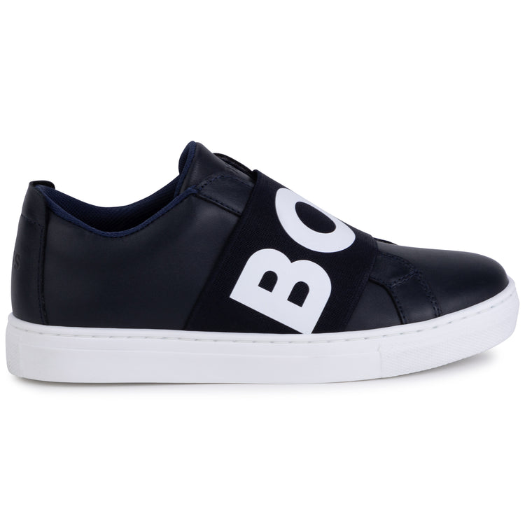 Hugo Boss Navy Elastic Slip On Sneaker J29263