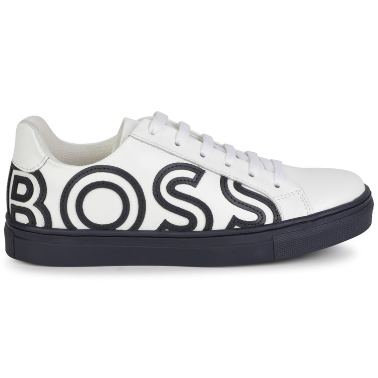 Hugo Boss White Navy Logo Lace Sneaker J29330