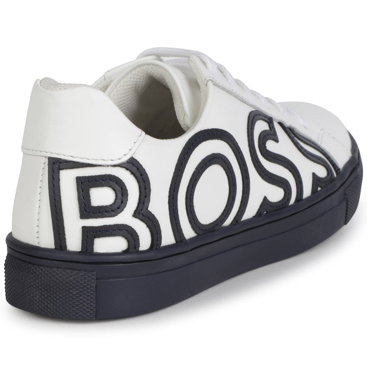 Hugo Boss White Navy Logo Lace Sneaker J29330