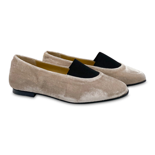 LMDI Musgo Taupe Velvet Elastic Slip On