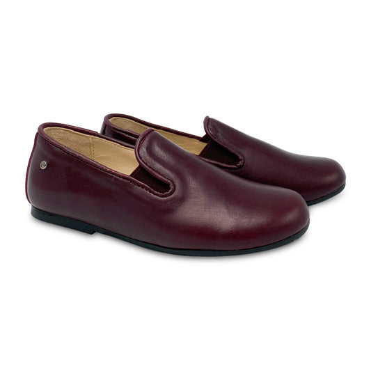 Manuela De Juan Deep Burgundy Leather Smoking Shoe S2488