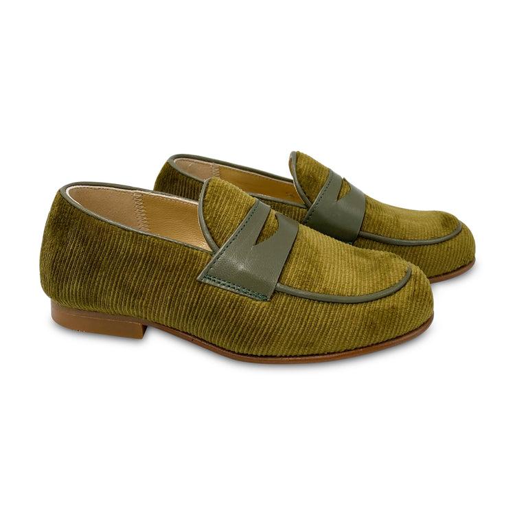 LMDI Olive Corduroy Penny Loafer 136715A