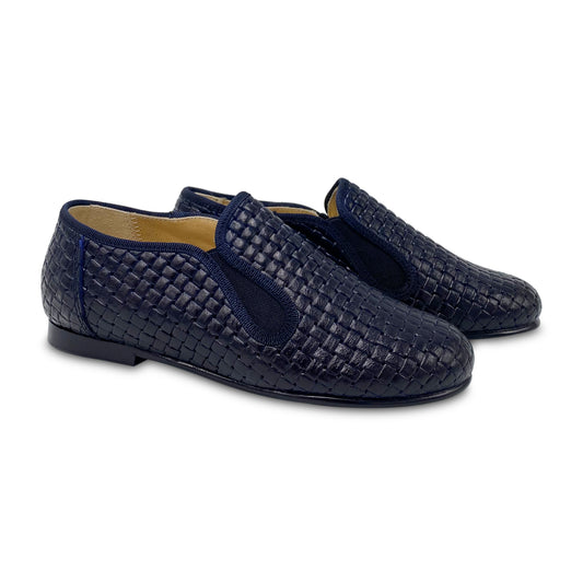 LMDI Navy Basket Weave Smoking Shoe 137159