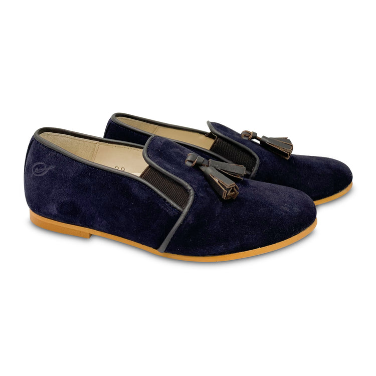 Sonatina Flavio Navy Suede Mocha Tassel Slip On