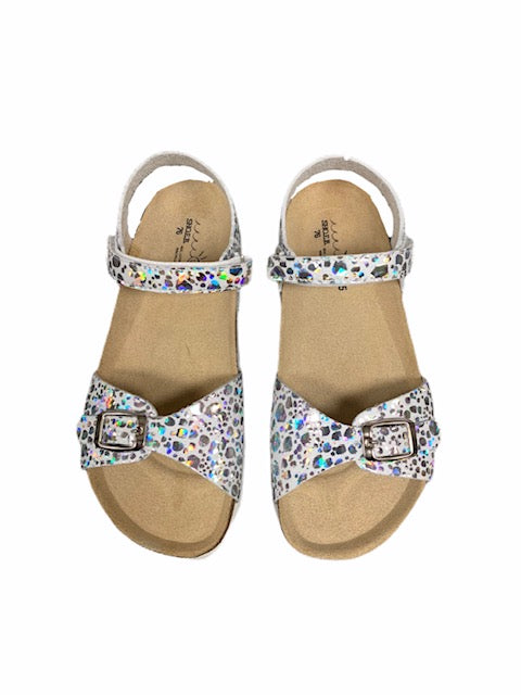 Shoe B 76 Silver Double Strap Sandal