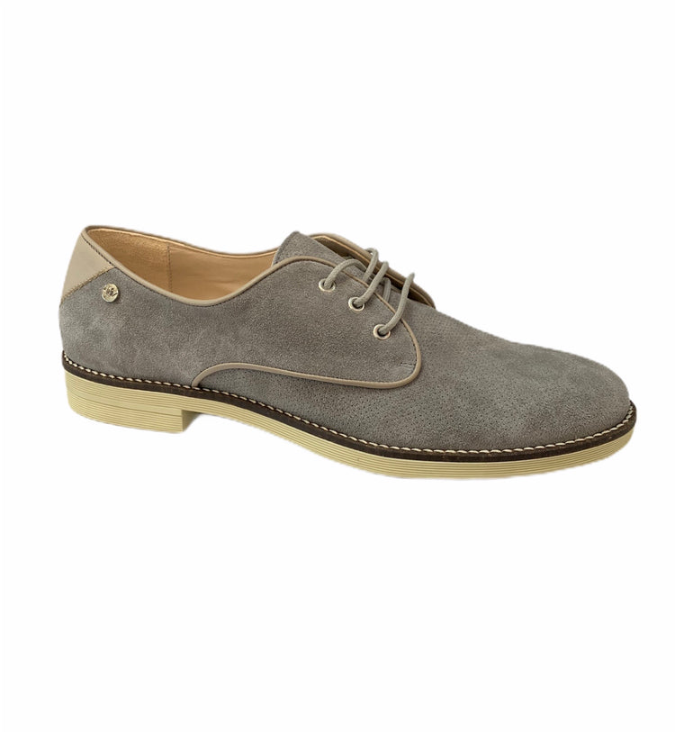 Manuela Grey Suede Oxford Lace Dress Shoe s2569