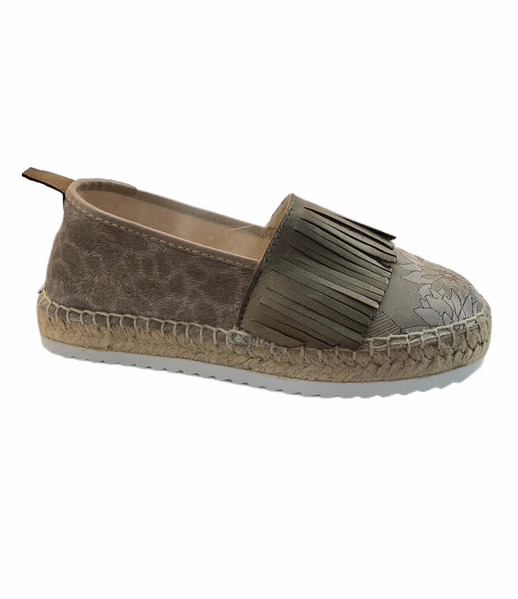 Sonatina Taupe Frilled Espadrilles