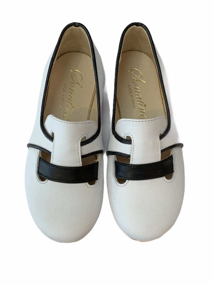 Sonatina White Black Miles Slip On