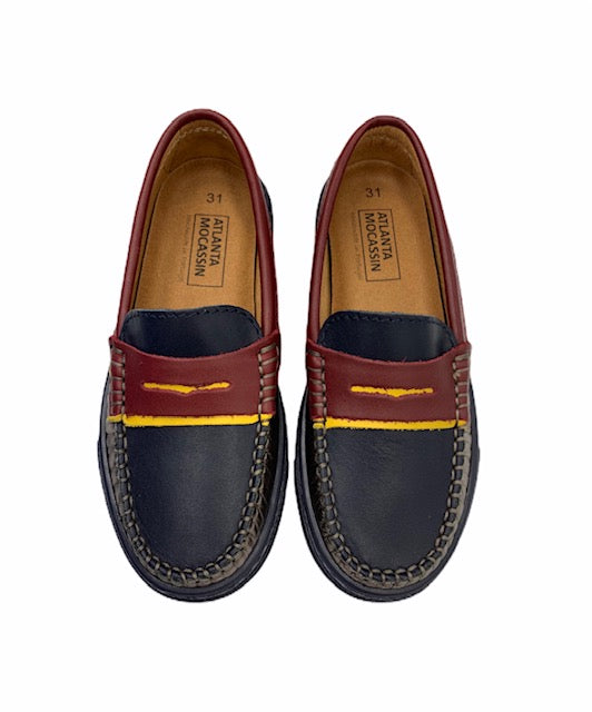 Atlanta Mocassin Navy Bronze Loafer Sneaker 9008