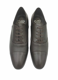 Atlanta Mocassin Mocha Brown Textured Laced Dress Shoe 16224