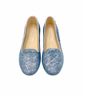 Manuela De Juan Blue Slip on Loafer S2184