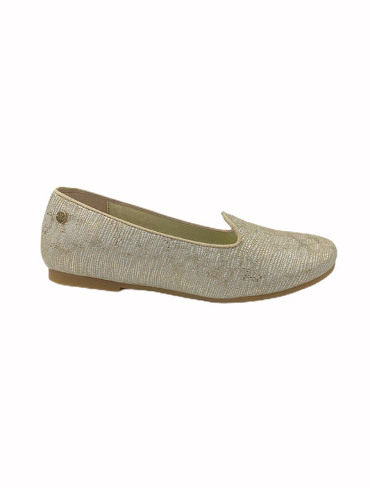 Manuela De Juan Light Gold Print Slip on S2184