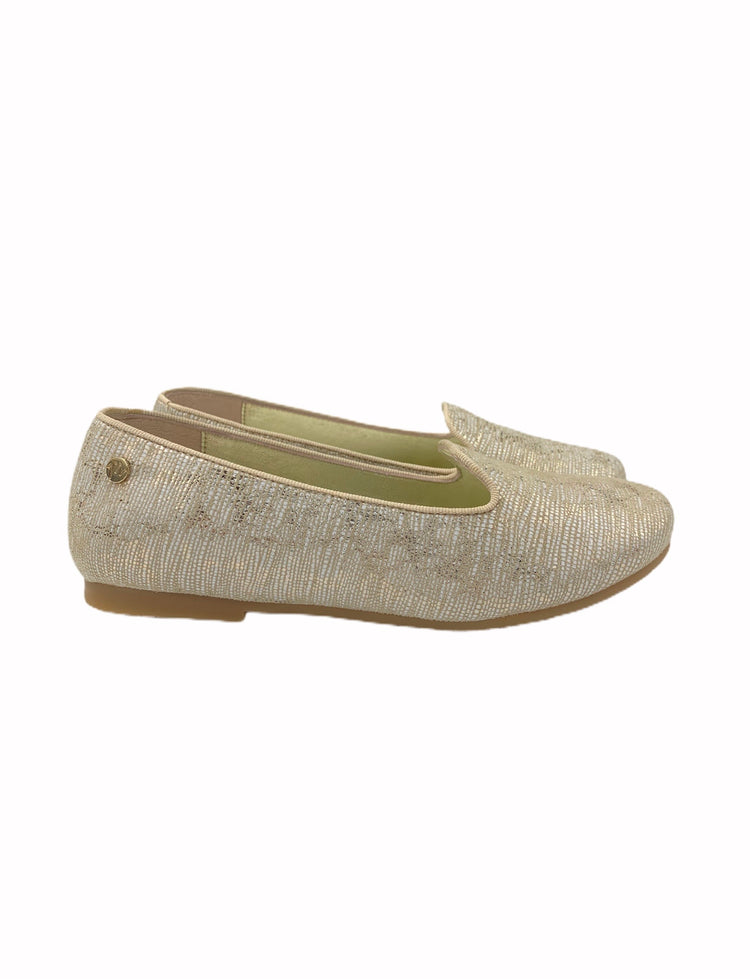 Manuela De Juan Light Gold Print Slip on S2184