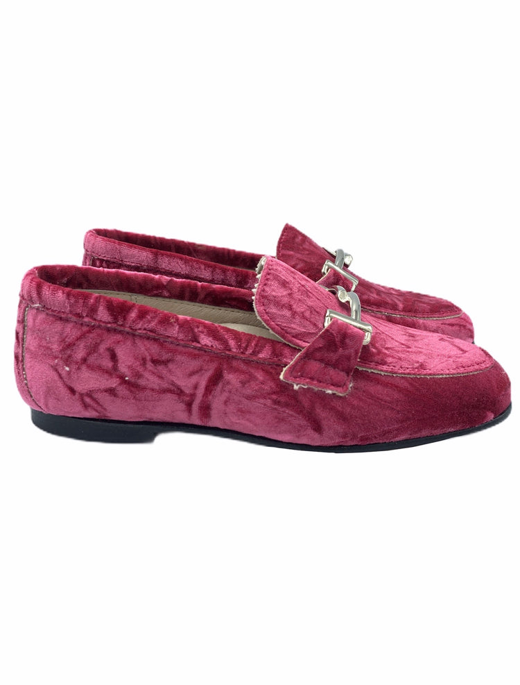 Hoo Pink Crushed Velvet Chain Loafer 3181