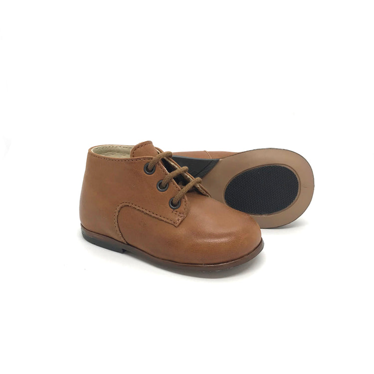 The Eugens Miloto Cognac Lace Up First Walker Toddler High Top