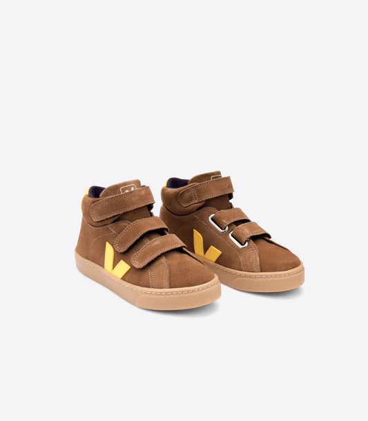 Veja Brown Suede Velcro Hi Top Sneaker 2697