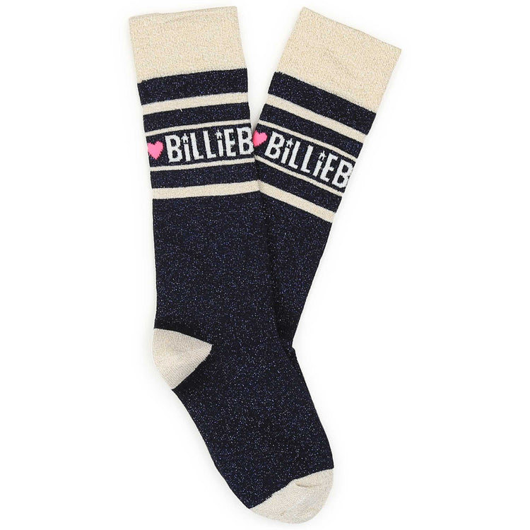 Billie Blush Navy & Gold Sock U10500